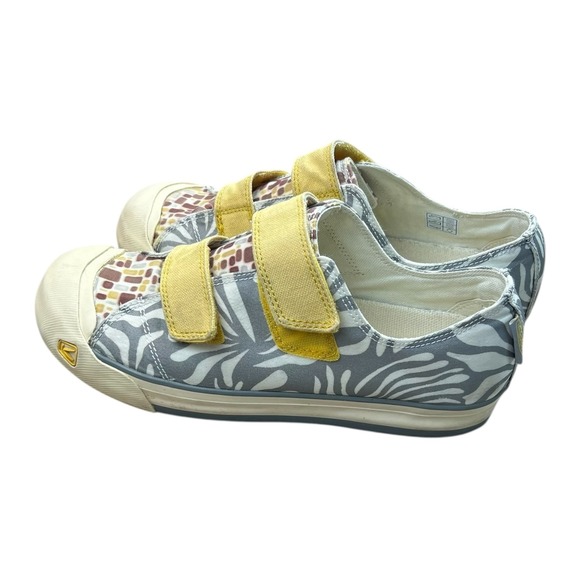 Keen Sula Shoes Wome Gray/Yellow Hook and Loop Double Strap Comfortable Sneakers - Picture 4 of 11